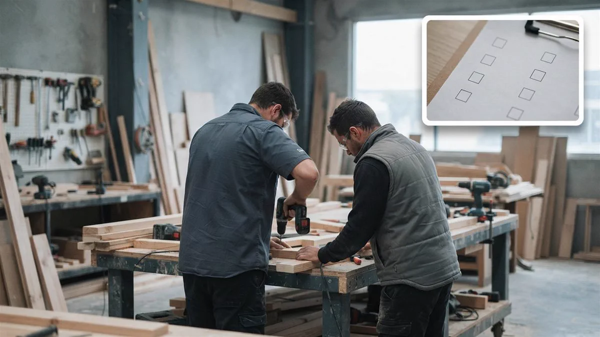 Two workers on the same site, one an employee and one a contractor, with the paperwork that distinguishes them